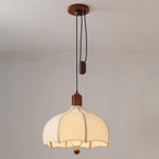 Revi Suspension Lampe Bois Tissu Festonné Réglable - Neutralighting