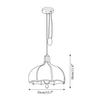 Revi Suspension Lampe Bois Tissu Festonné Réglable - Neutralighting