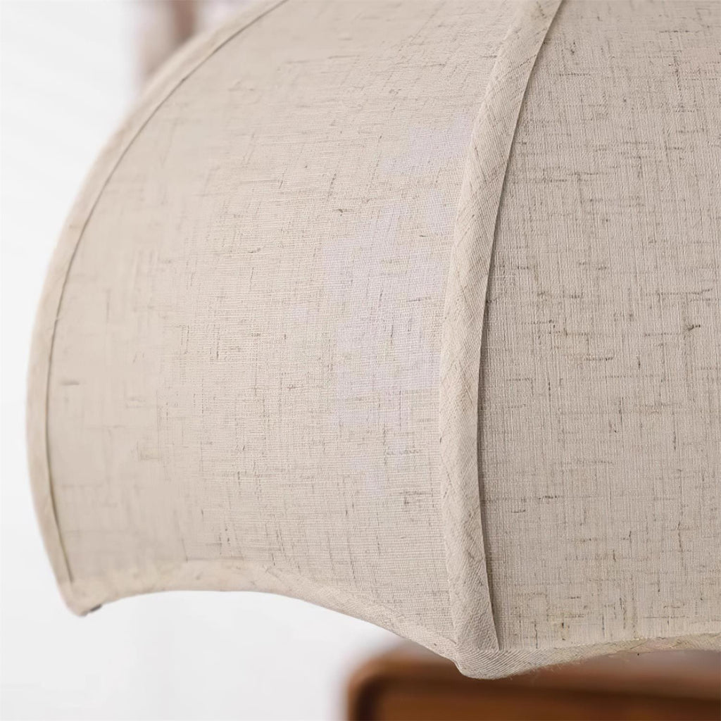Revi Suspension Lampe Bois Tissu Festonné Réglable - Neutralighting