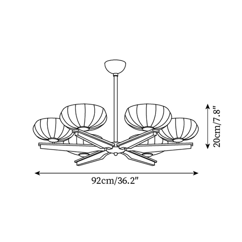 Lustre Bras en Bois de Noyer et Abat-jours en Verre Opale Style Mi-siècle - Neutralighting