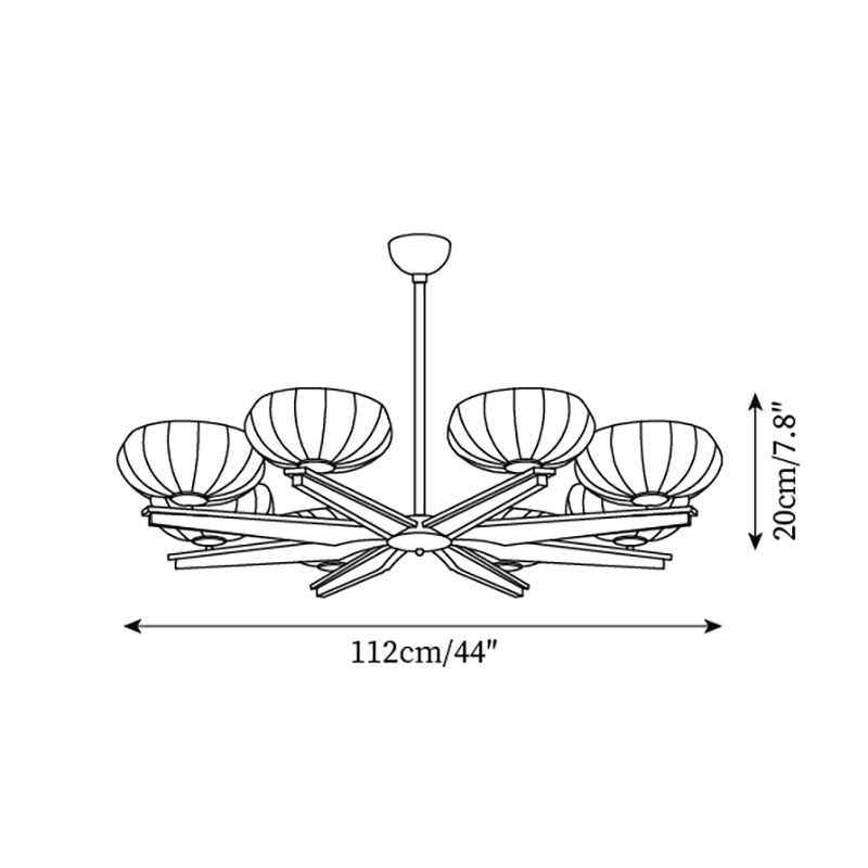 Lustre Bras en Bois de Noyer et Abat-jours en Verre Opale Style Mi-siècle - Neutralighting