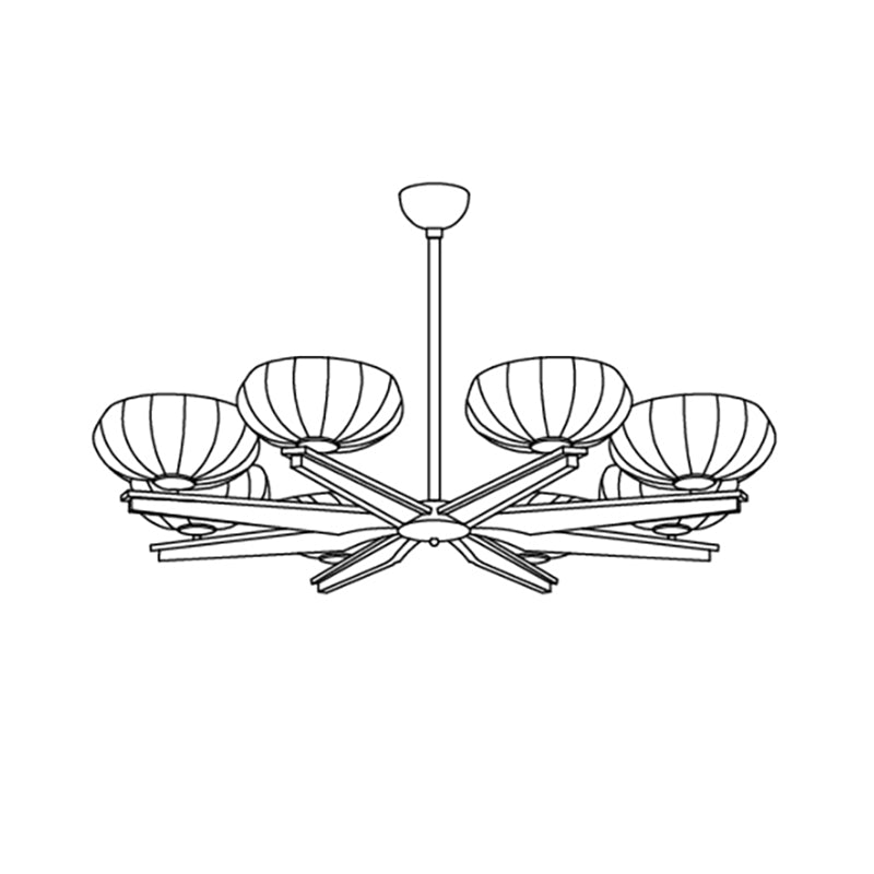 Lustre Bras en Bois de Noyer et Abat-jours en Verre Opale Style Mi-siècle - Neutralighting