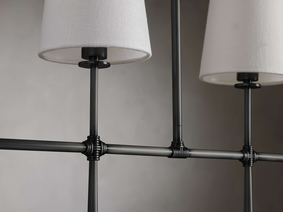 Eurvinen Lustre Industriel Vintage Linéaire Métal Tissu - Neutralighting