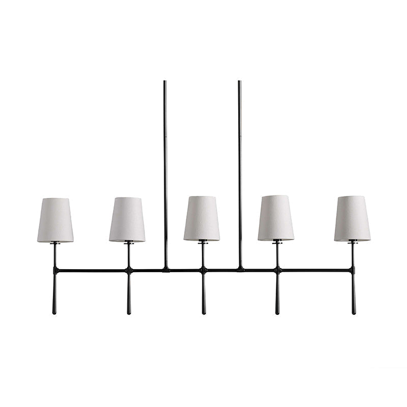 Eurvinen Lustre Industriel Vintage Linéaire Métal Tissu - Neutralighting