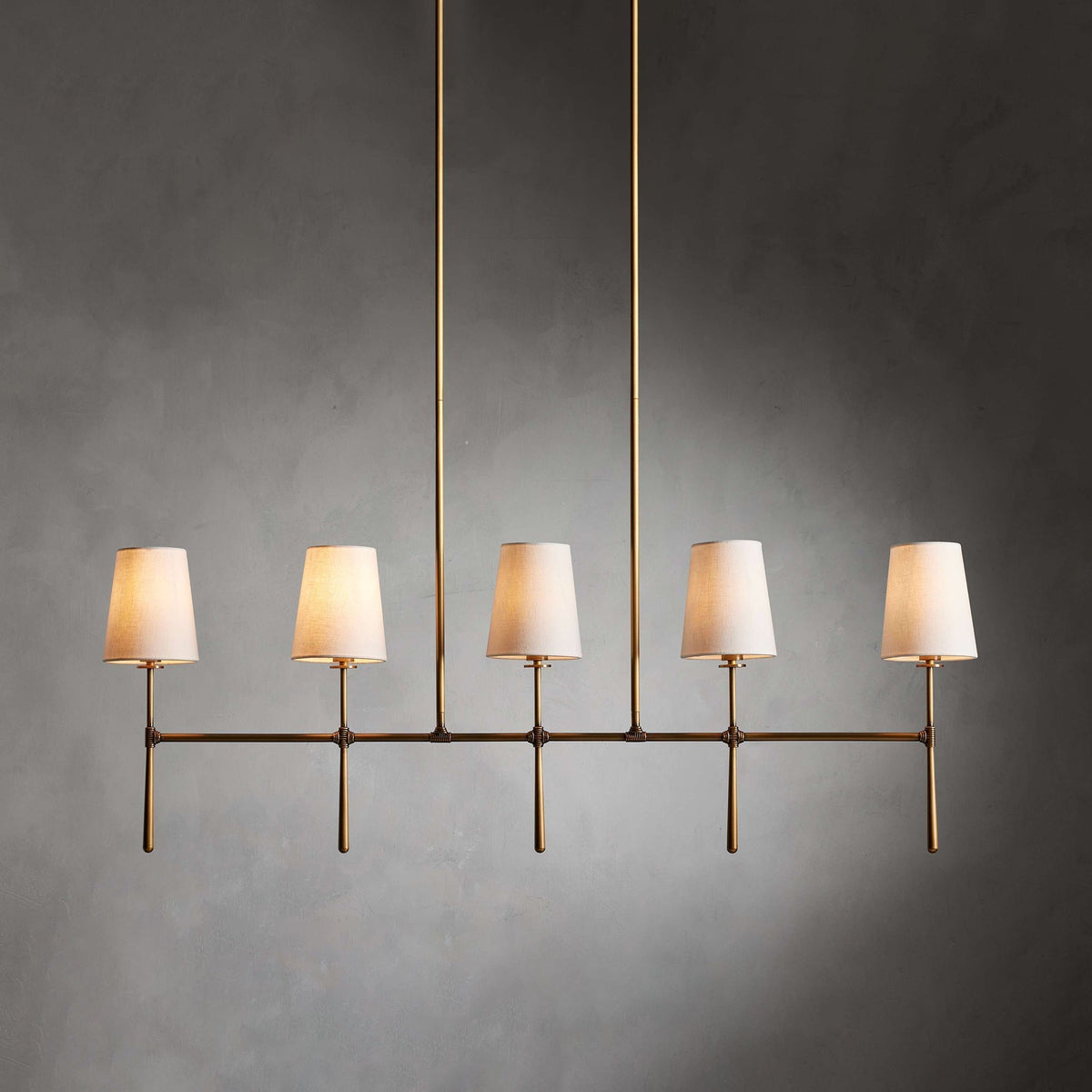 Eurvinen Lustre Industriel Vintage Linéaire Métal Tissu - Neutralighting