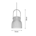 Eclipse Pendant Lamp Ribbed White Ceramic with Brass Handle - Neutralighting