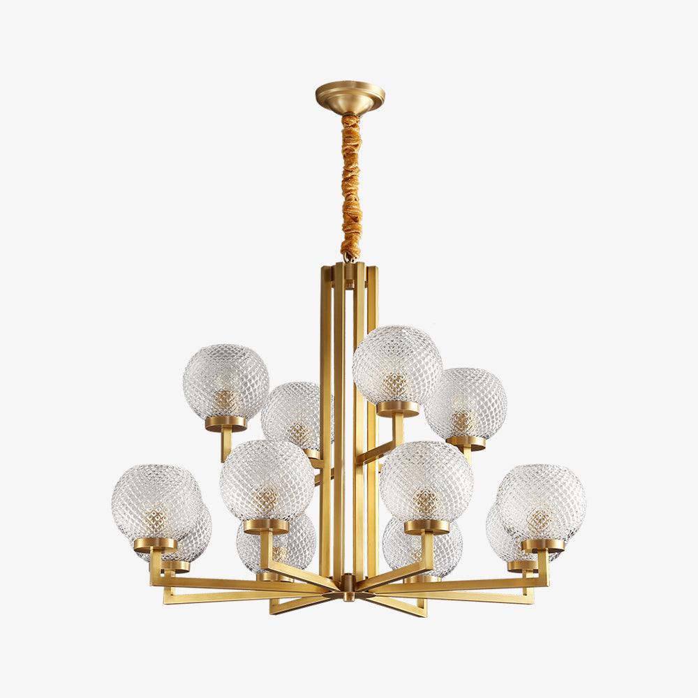 Vera Lustre en Laiton Avec Verre Cannelé - Neutralighting