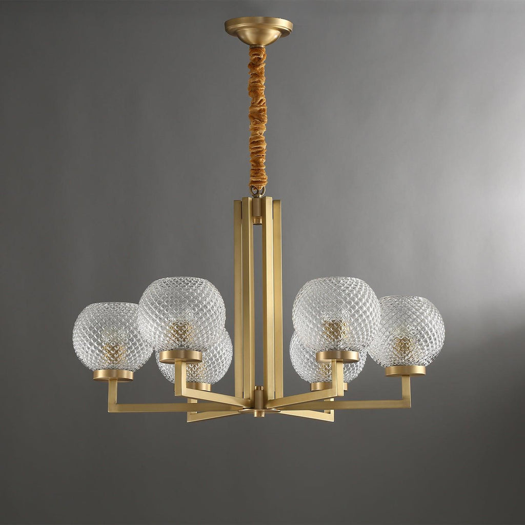 Vera Lustre en Laiton Avec Verre Cannelé - Neutralighting