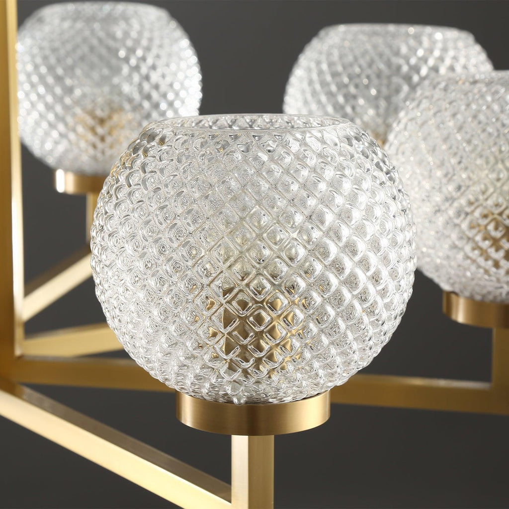 Vera Lustre en Laiton Avec Verre Cannelé - Neutralighting