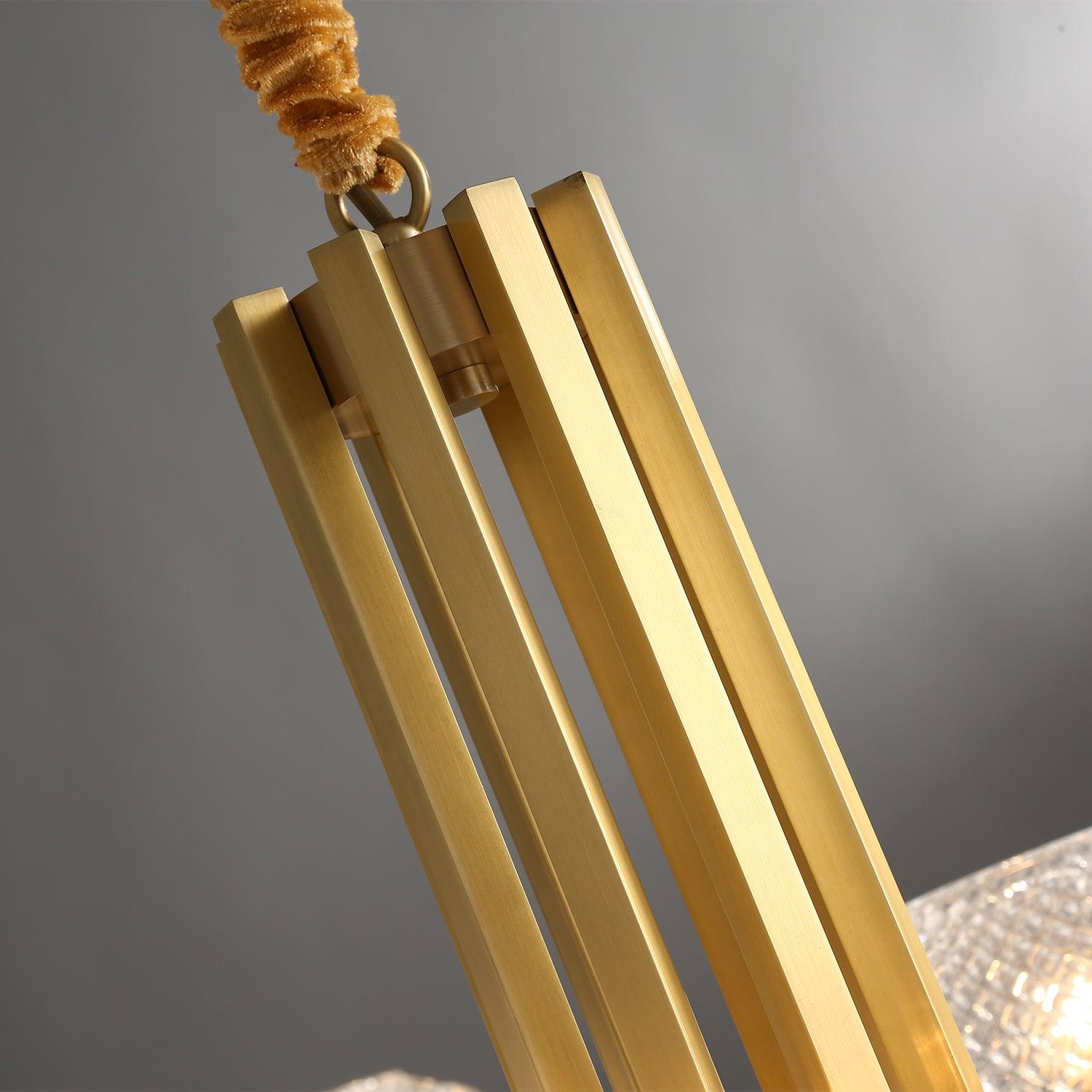 Vera Lustre en Laiton Avec Verre Cannelé - Neutralighting