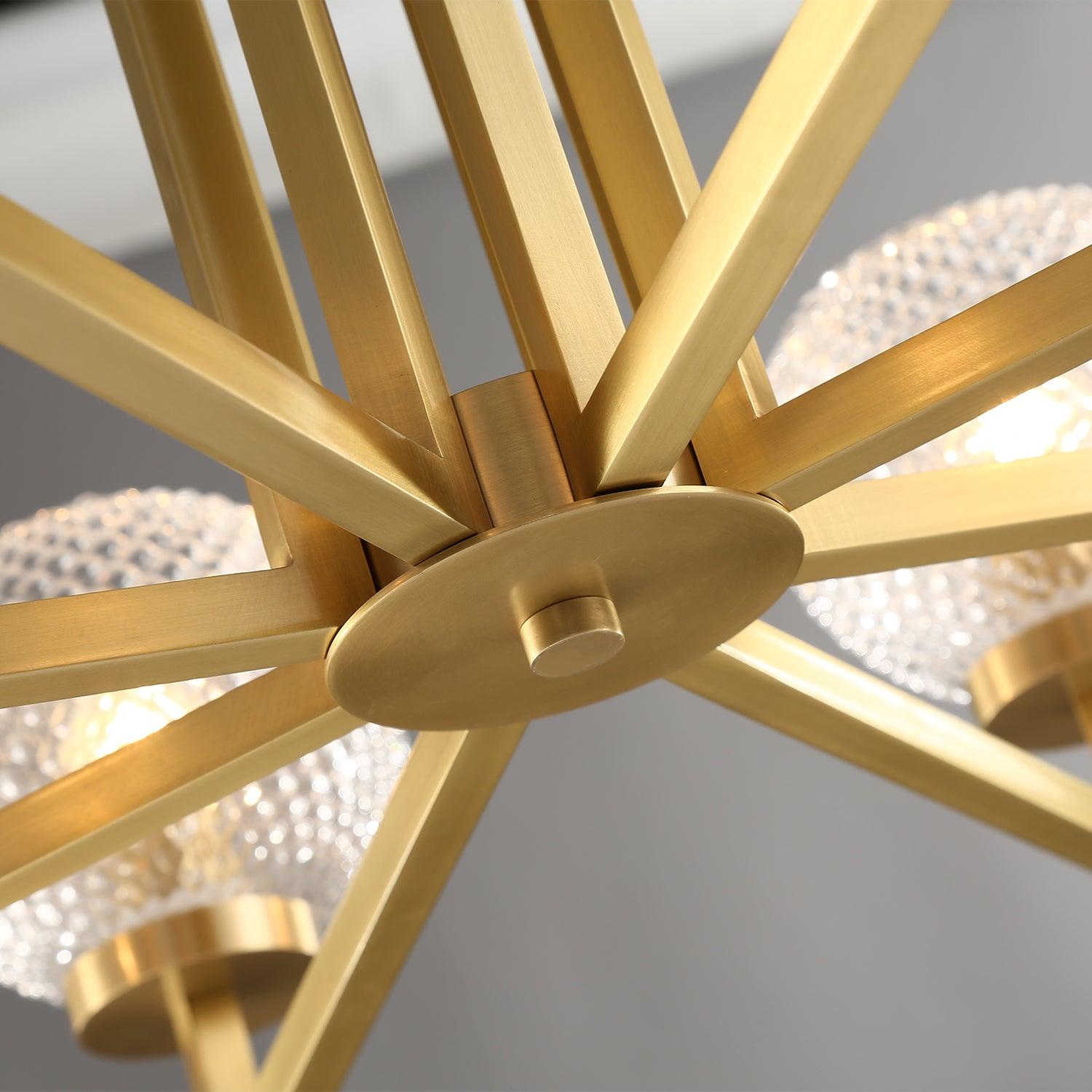 Vera Lustre en Laiton Avec Verre Cannelé - Neutralighting