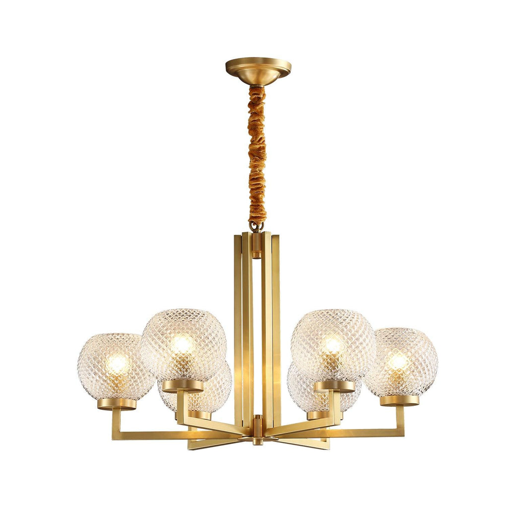 Vera Lustre en Laiton Avec Verre Cannelé - Neutralighting