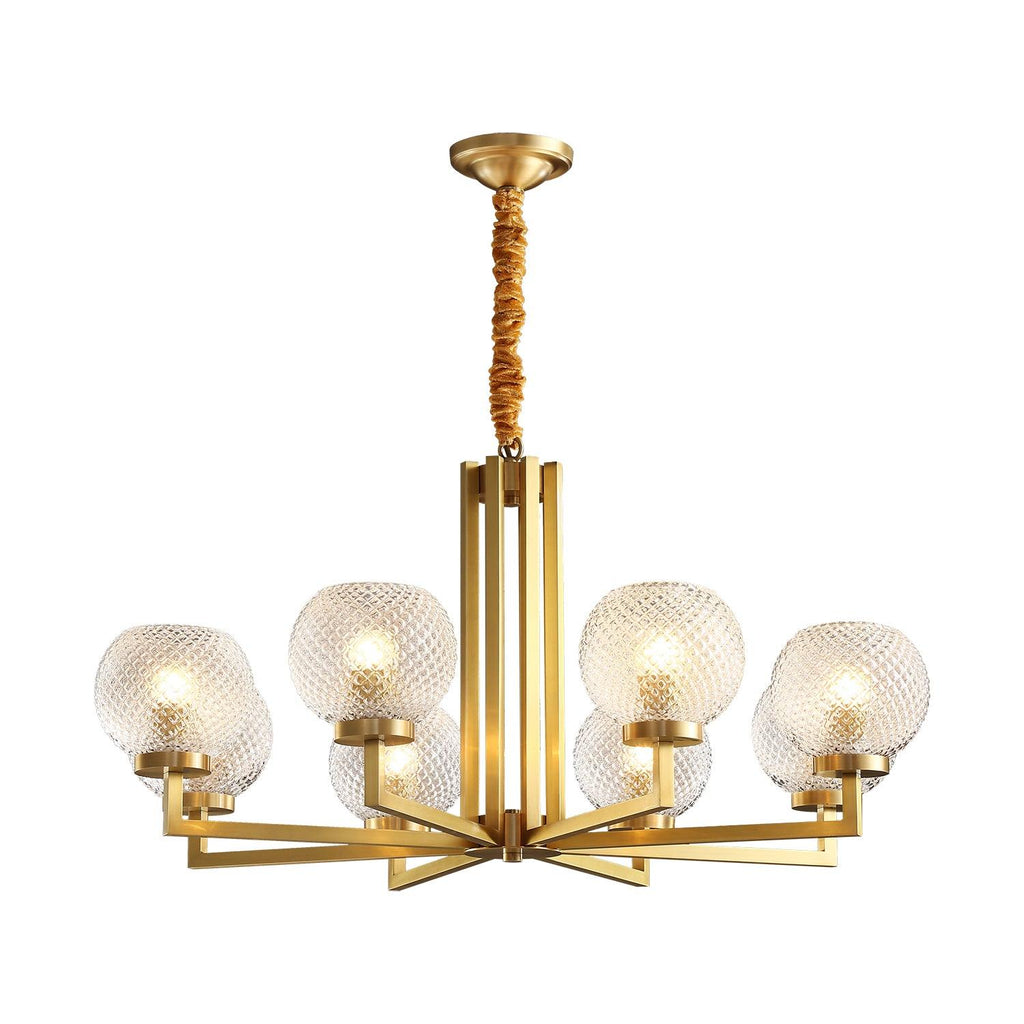 Vera Lustre en Laiton Avec Verre Cannelé - Neutralighting
