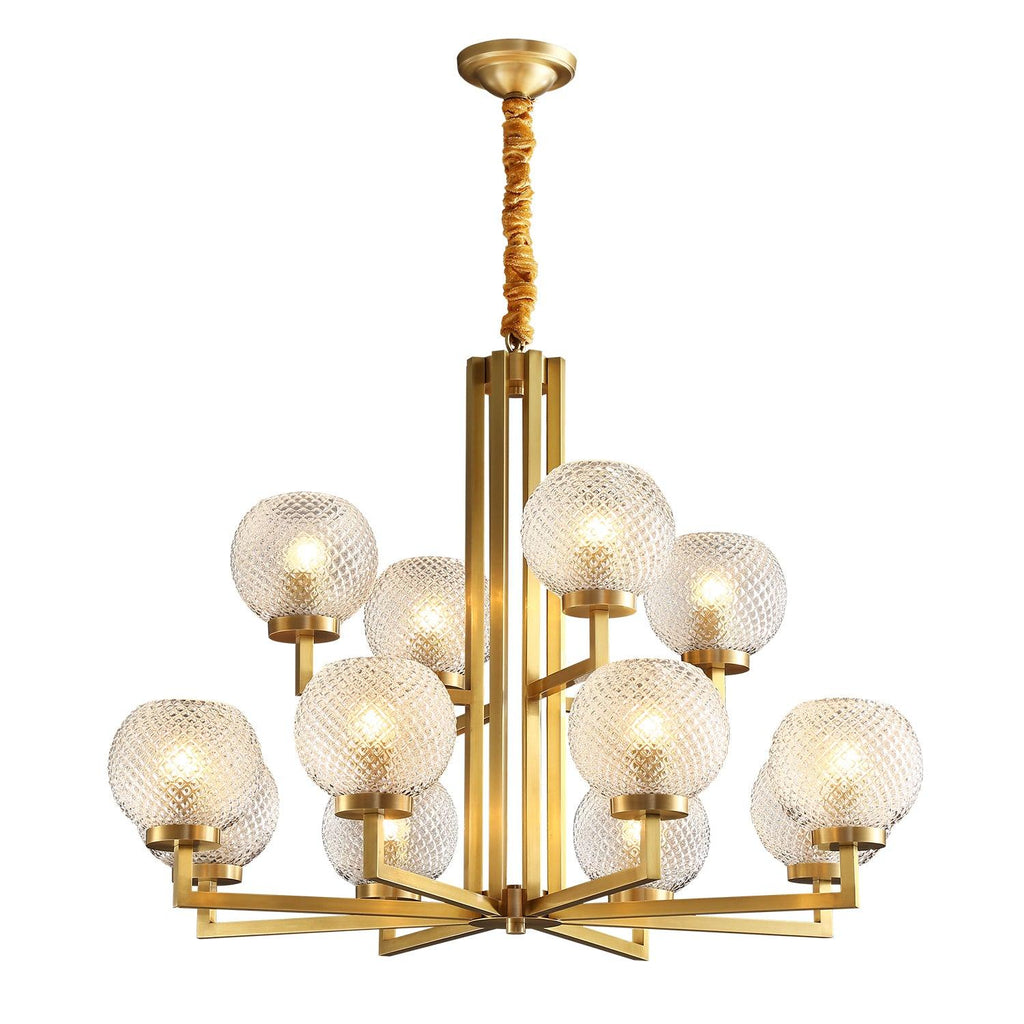 Vera Lustre en Laiton Avec Verre Cannelé - Neutralighting
