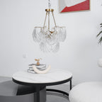 Lustra Plafonnier en Verre Ridé Shell Doré - Neutralighting