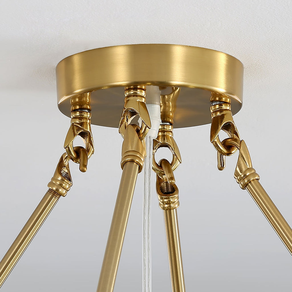 Lustra Plafonnier en Verre Ridé Shell Doré - Neutralighting
