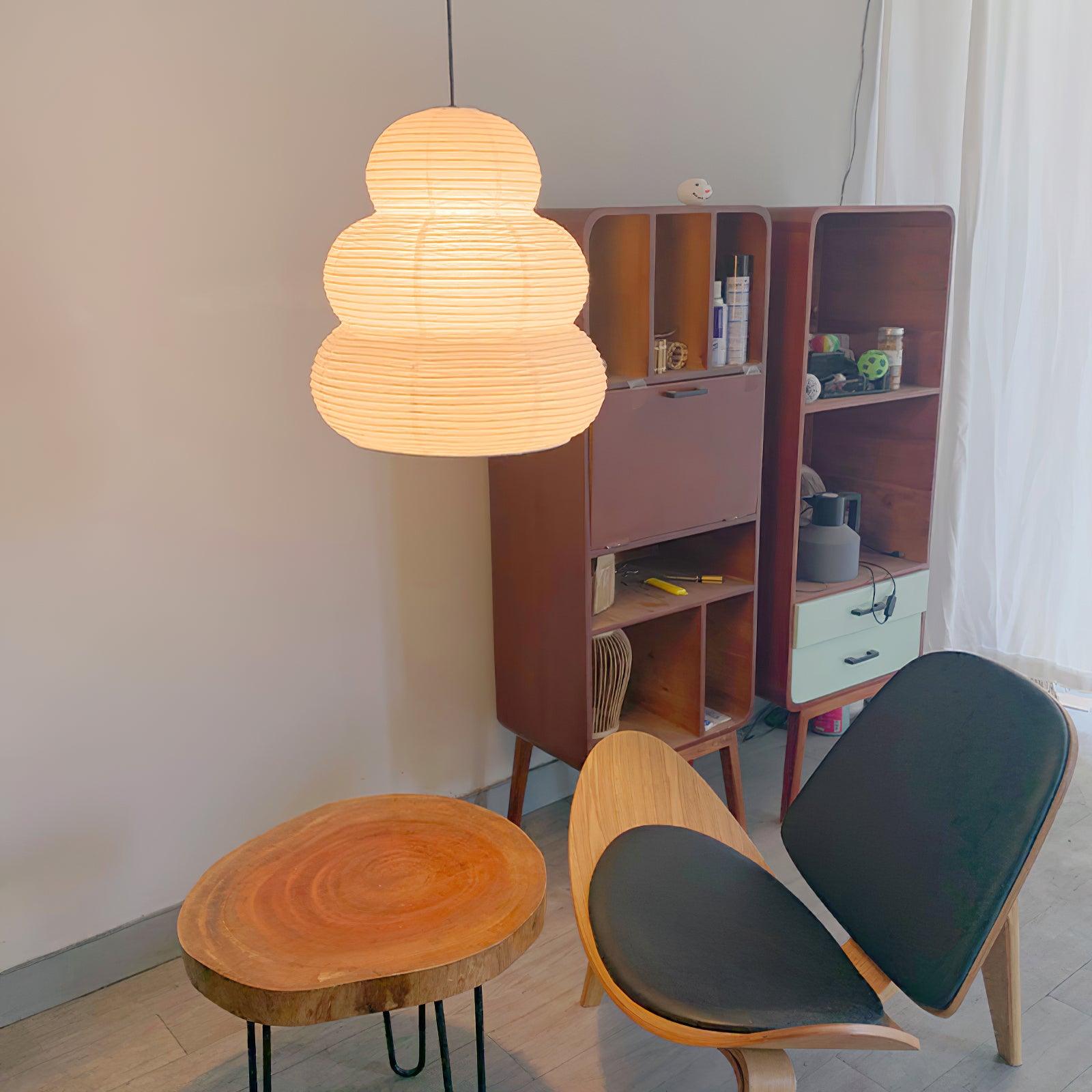 Solara Suspension Papier Washi Lanternes Empilées Japonaises pour Salon - Neutralighting