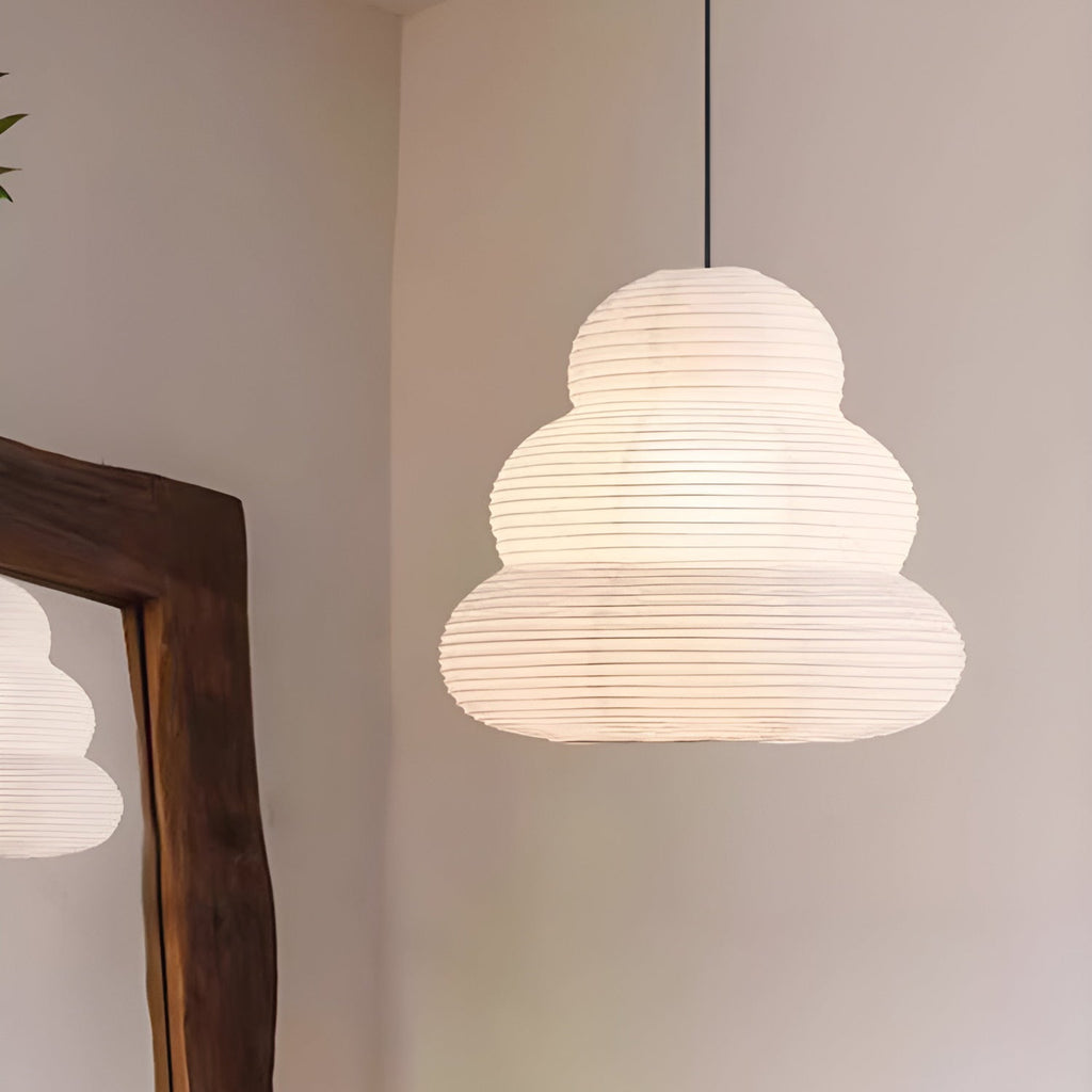 Solara Suspension Papier Washi Lanternes Empilées Japonaises pour Salon - Neutralighting