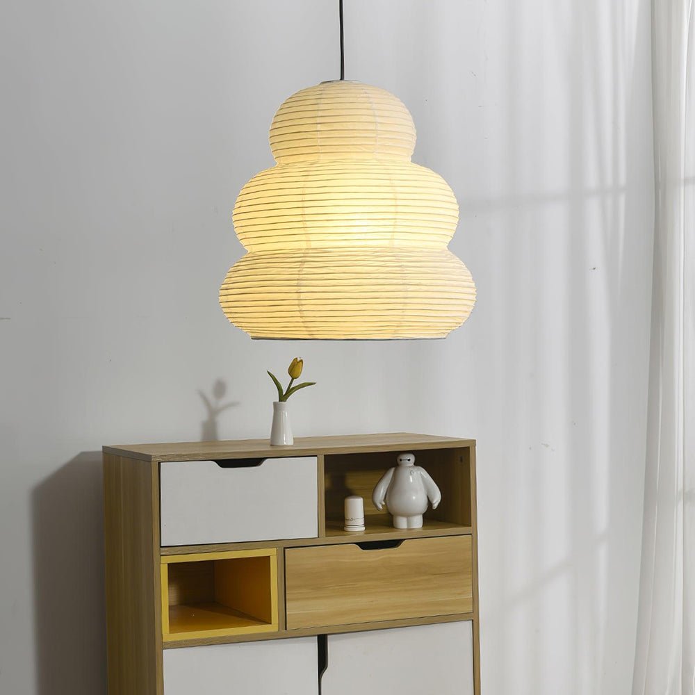 Solara Suspension Papier Washi Lanternes Empilées Japonaises pour Salon - Neutralighting
