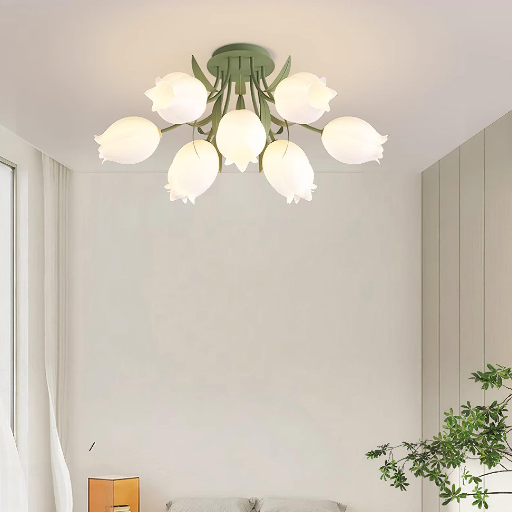 Lustra Plafonnier Fleur de Lys Blossom Base Verte - Neutralighting