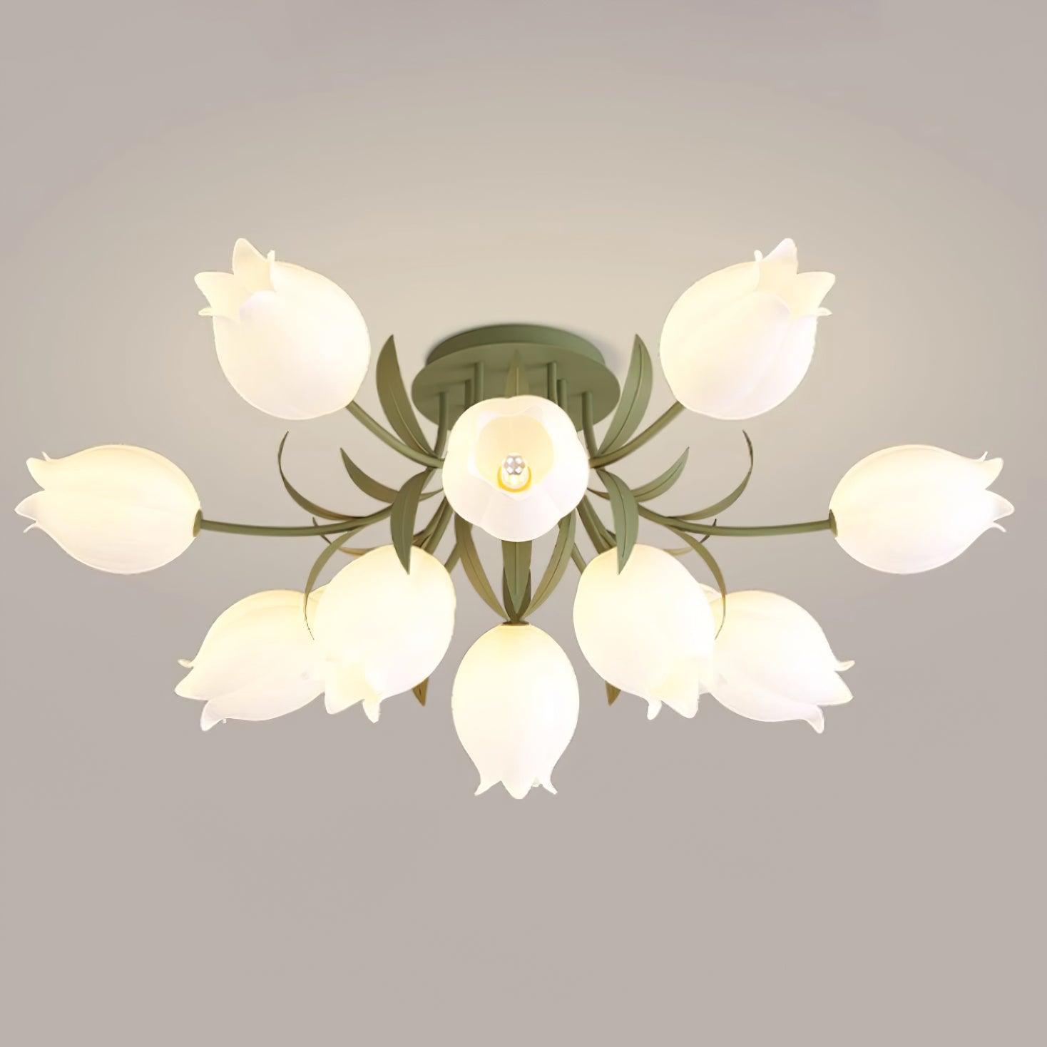 Lustra Plafonnier Fleur de Lys Blossom Base Verte - Neutralighting
