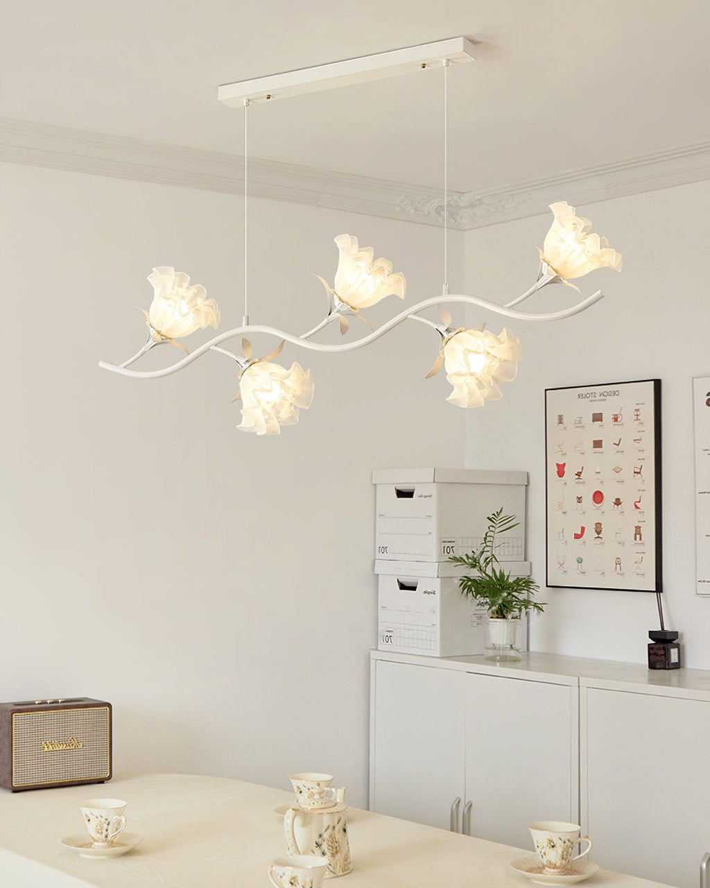 Lustra Chandelier en Verre Floral - Neutralighting