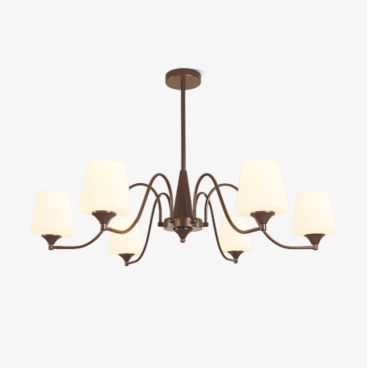 Aurora Chandelier Frosted Glass Shades - Neutralighting