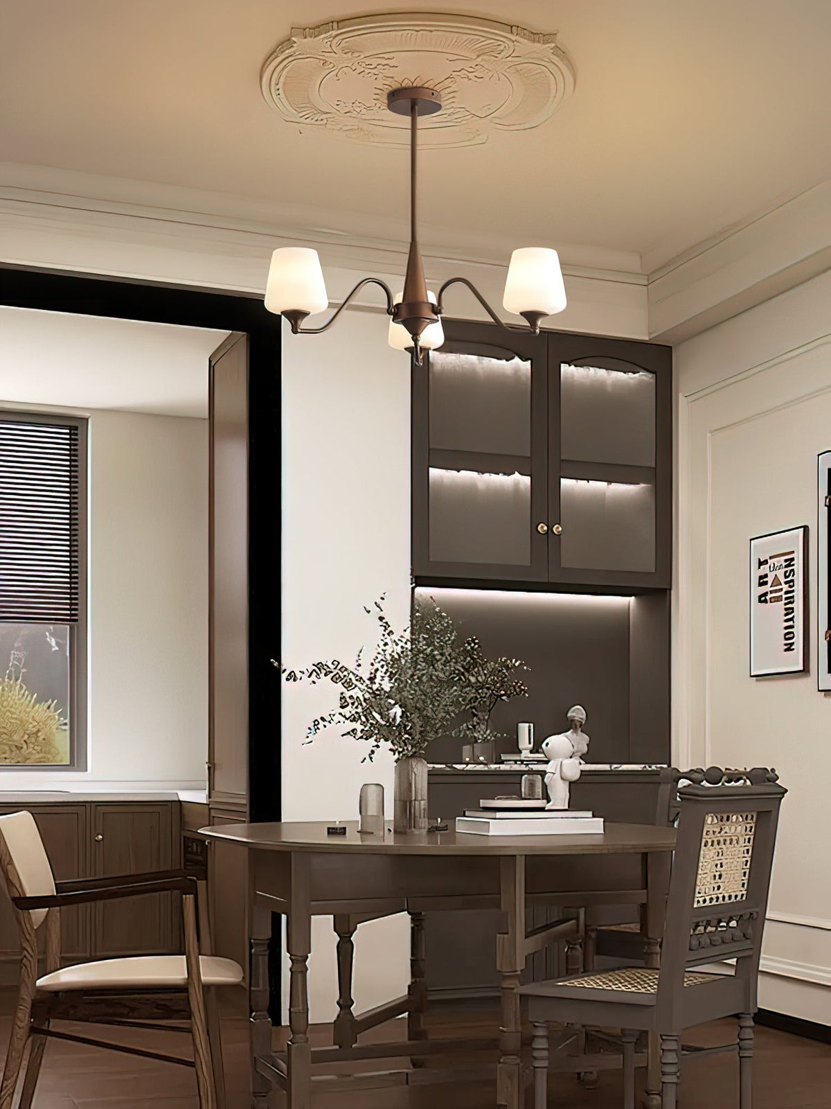 Aurora Chandelier Frosted Glass Shades - Neutralighting