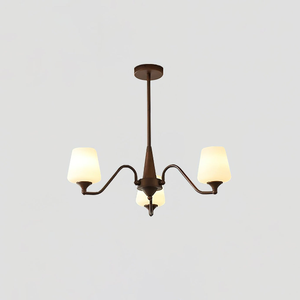 Aurora Chandelier Frosted Glass Shades - Neutralighting