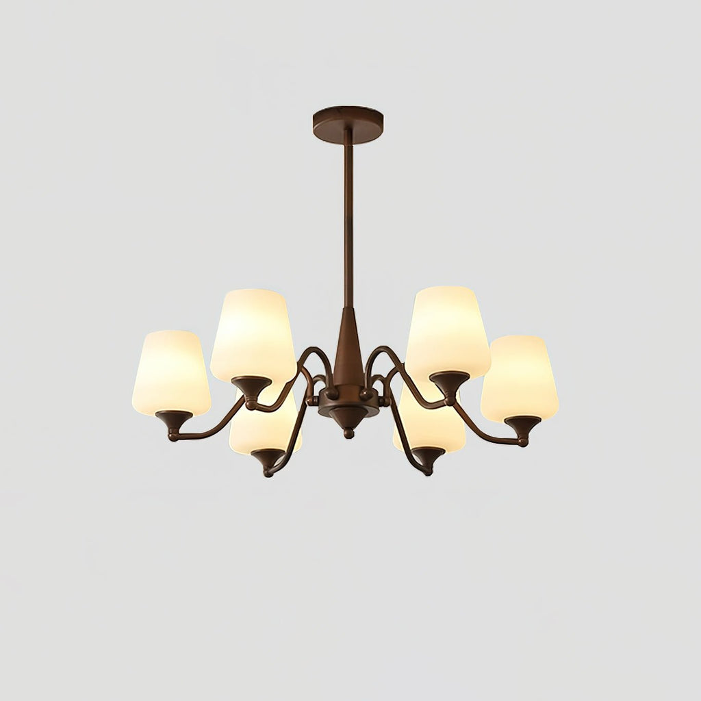 Aurora Chandelier Frosted Glass Shades - Neutralighting