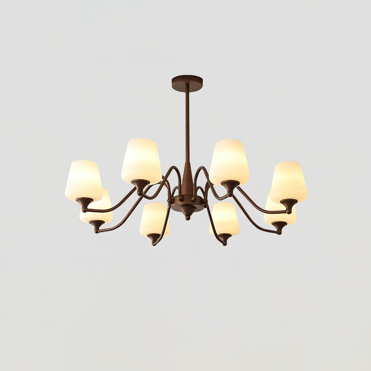 Aurora Chandelier Frosted Glass Shades - Neutralighting