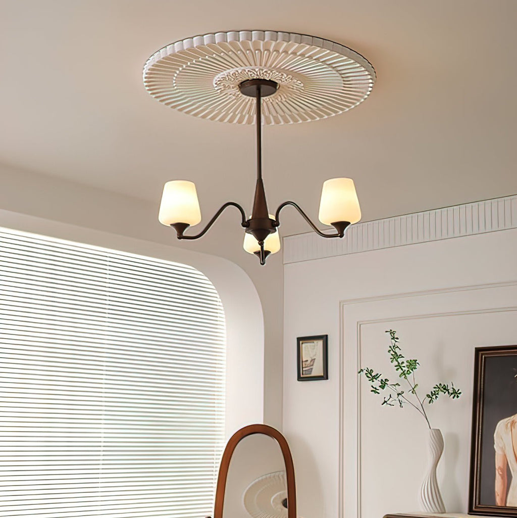 Aurora Chandelier Frosted Glass Shades - Neutralighting