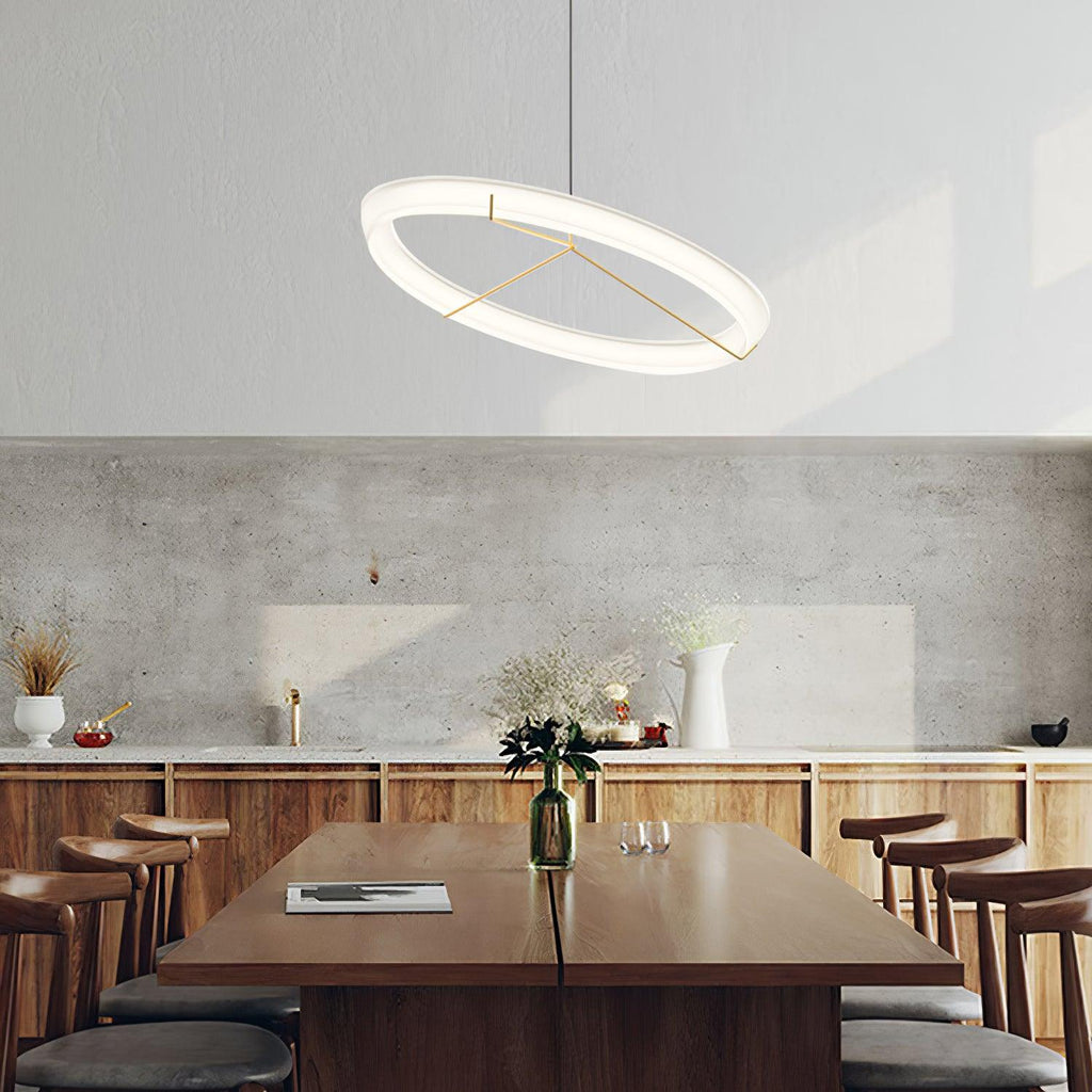 Lustra Lustre Moderne Acier Inoxydable Anneau - Neutralighting