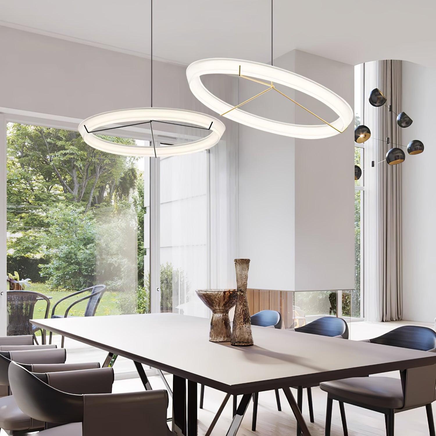 Lustra Lustre Moderne Acier Inoxydable Anneau - Neutralighting
