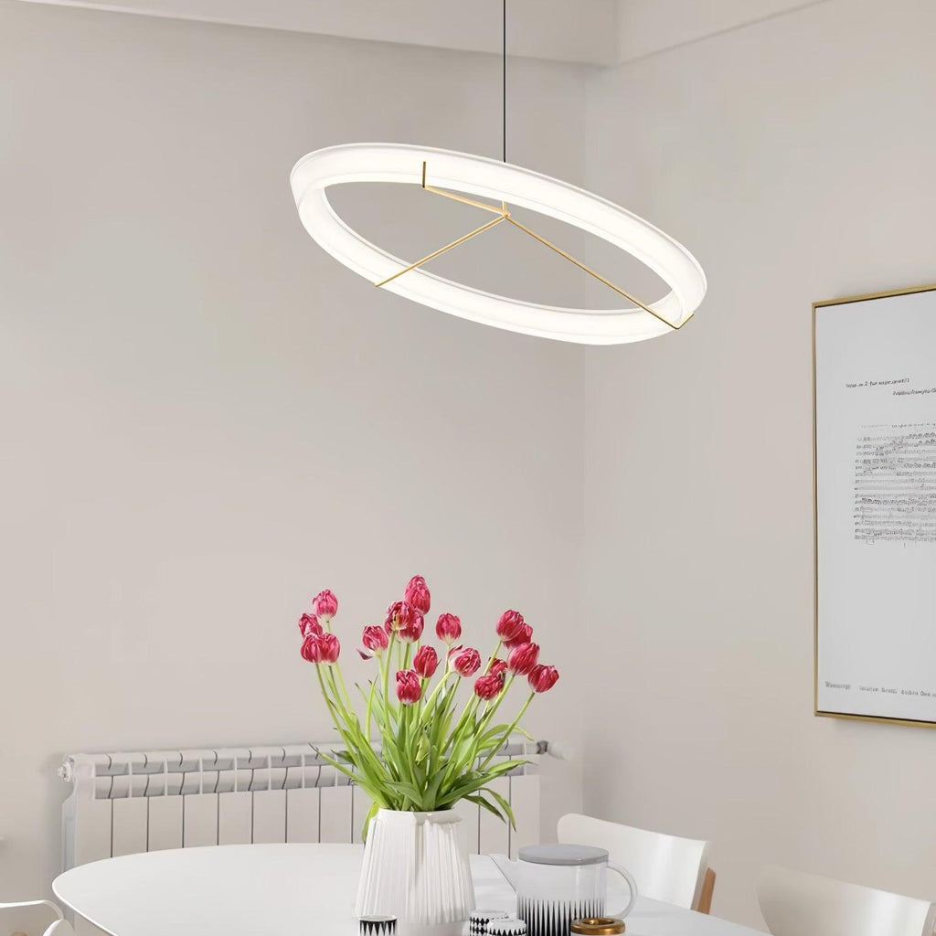Lustra Lustre Moderne Acier Inoxydable Anneau - Neutralighting