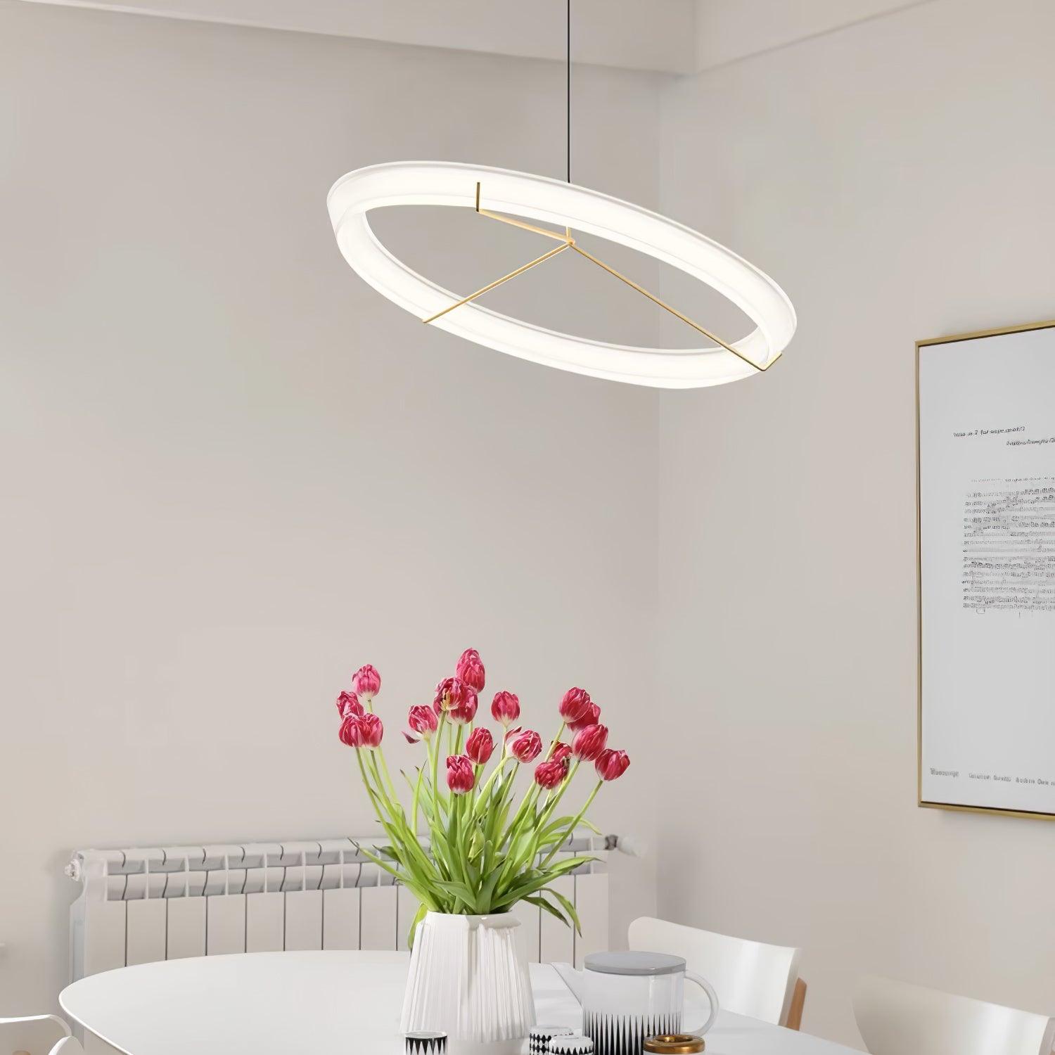 Lustra Lustre Moderne Acier Inoxydable Anneau - Neutralighting