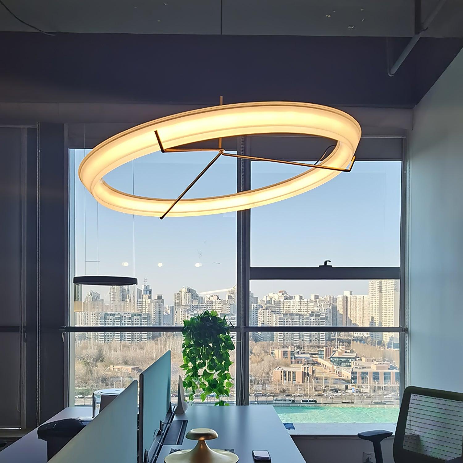Lustra Lustre Moderne Acier Inoxydable Anneau - Neutralighting