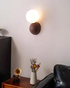 Ringo Applique Murale Bois Verre Opale Minimaliste - Neutralighting