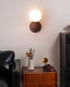 Ringo Applique Murale Bois Verre Opale Minimaliste - Neutralighting