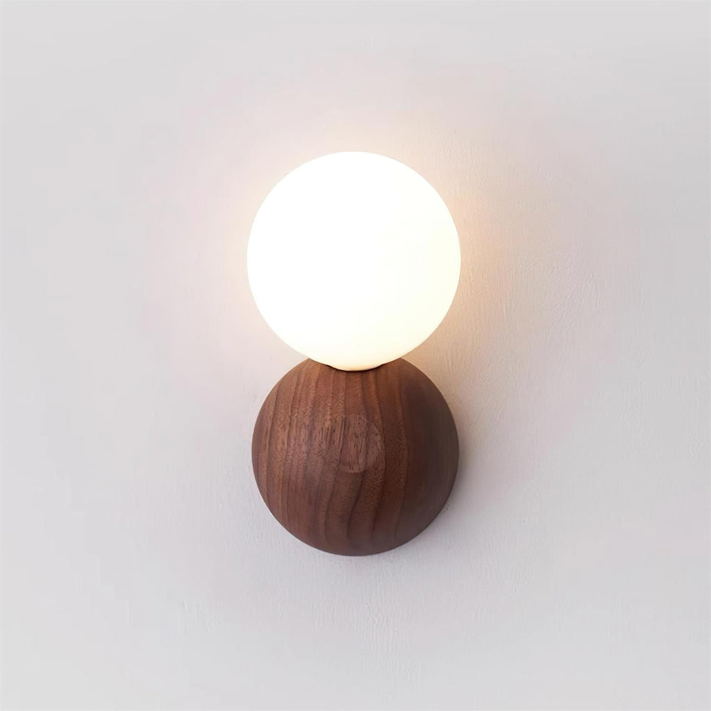Ringo Applique Murale Bois Verre Opale Minimaliste - Neutralighting