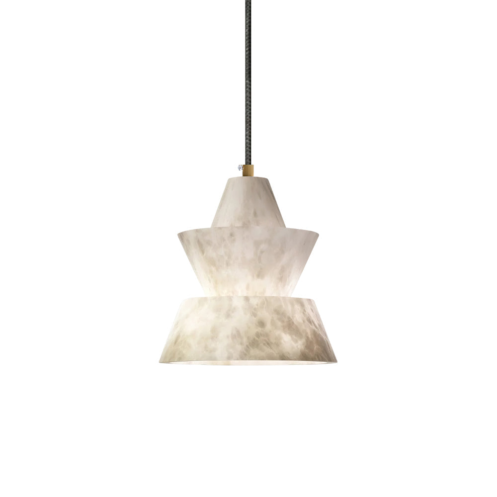 Ezion Lampe Suspension Superposée en Albâtre Blanc - Neutralighting