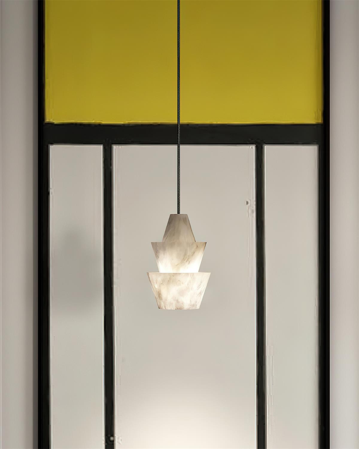 Ezion Lampe Suspension Superposée en Albâtre Blanc - Neutralighting