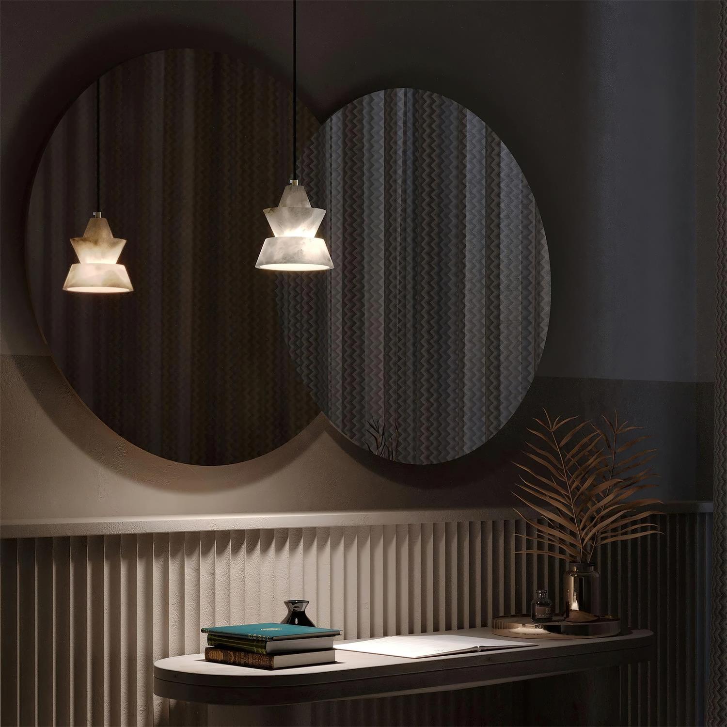Ezion Lampe Suspension Superposée en Albâtre Blanc - Neutralighting