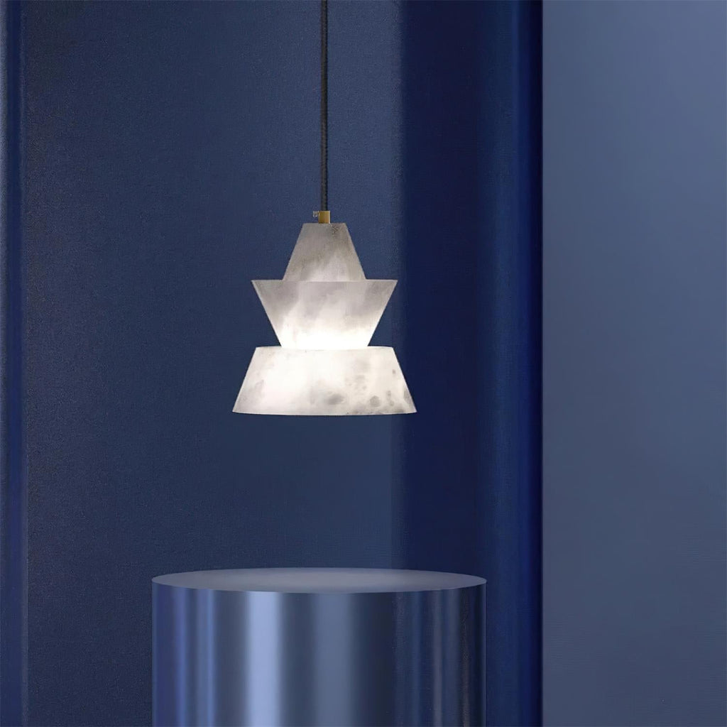 Ezion Lampe Suspension Superposée en Albâtre Blanc - Neutralighting