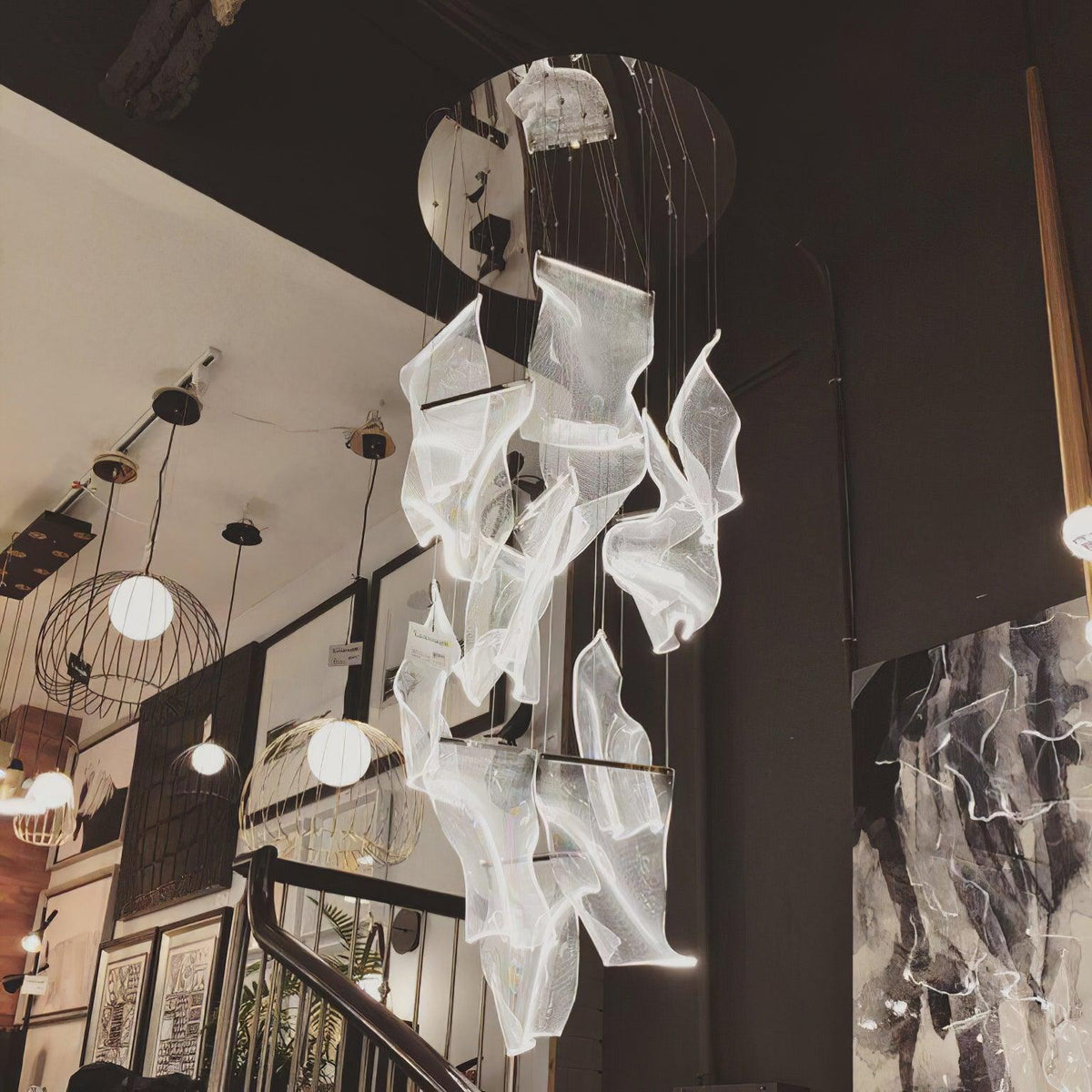 Lustra Chandelier Acrylic LED Abstract Floating - Neutralighting