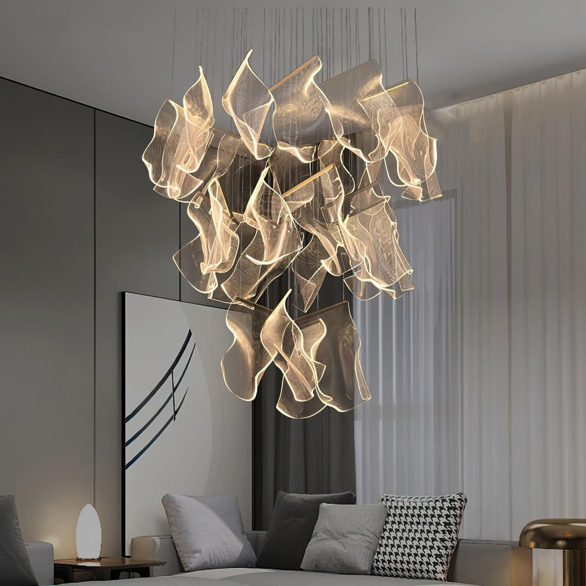 Lustra Chandelier Acrylic LED Abstract Floating - Neutralighting