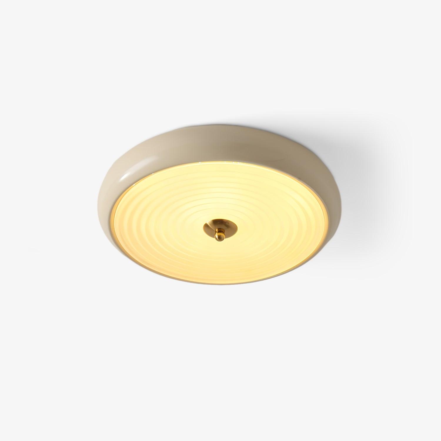 Utheara Plafonnier moderne minimaliste en verre crème ondulé - Neutralighting