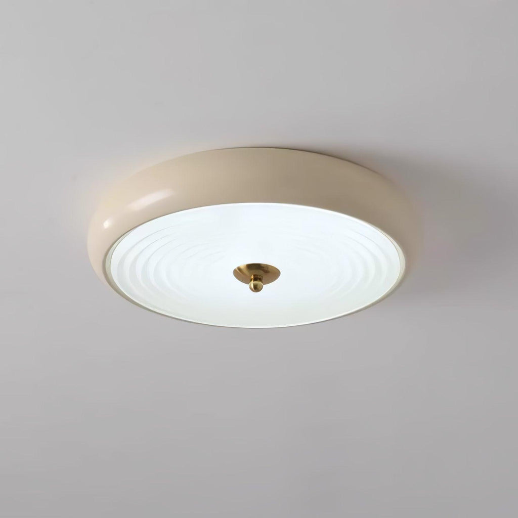 Utheara Plafonnier moderne minimaliste en verre crème ondulé - Neutralighting