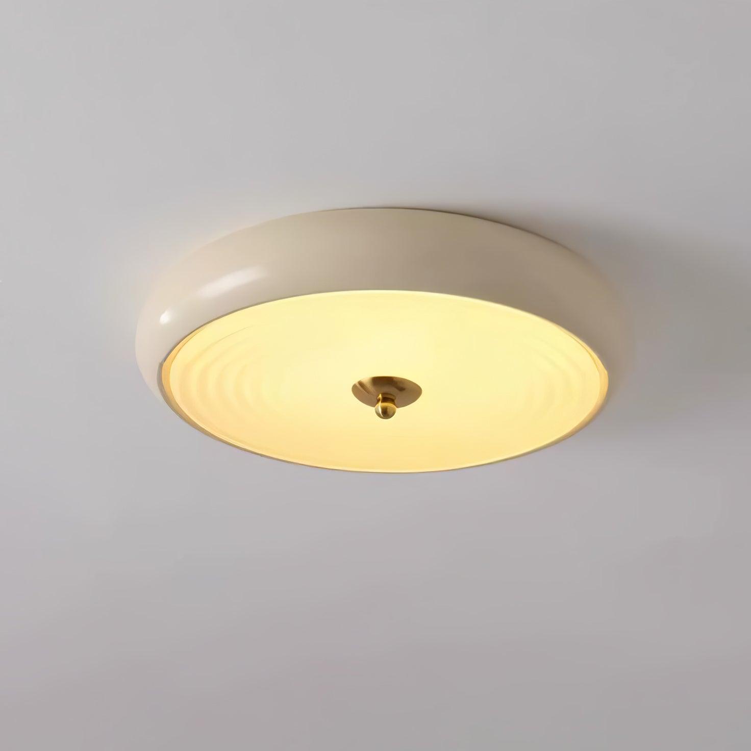 Utheara Plafonnier moderne minimaliste en verre crème ondulé - Neutralighting