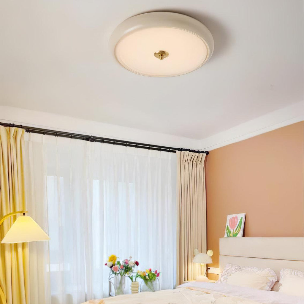 Utheara Plafonnier moderne minimaliste en verre crème ondulé - Neutralighting